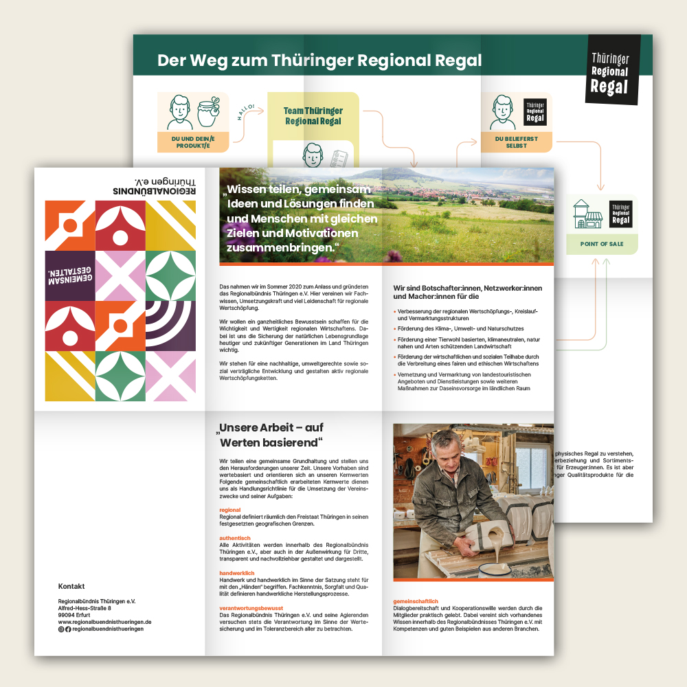 Regionalbündnis Thüringen e.V. | Faltblatt, Infografik ThüRR, nachhaltig produziert
