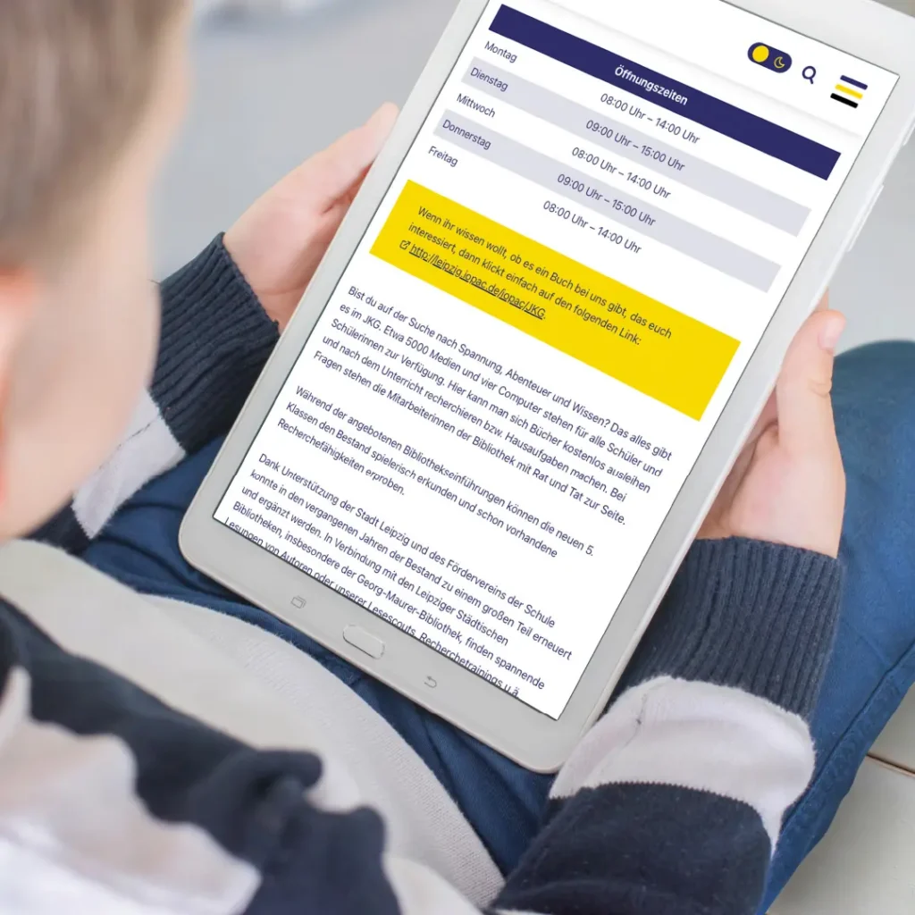 DuW family | Johannes Keppler Gymnasium | MockUp der mobilen Webseite | Stundenplan